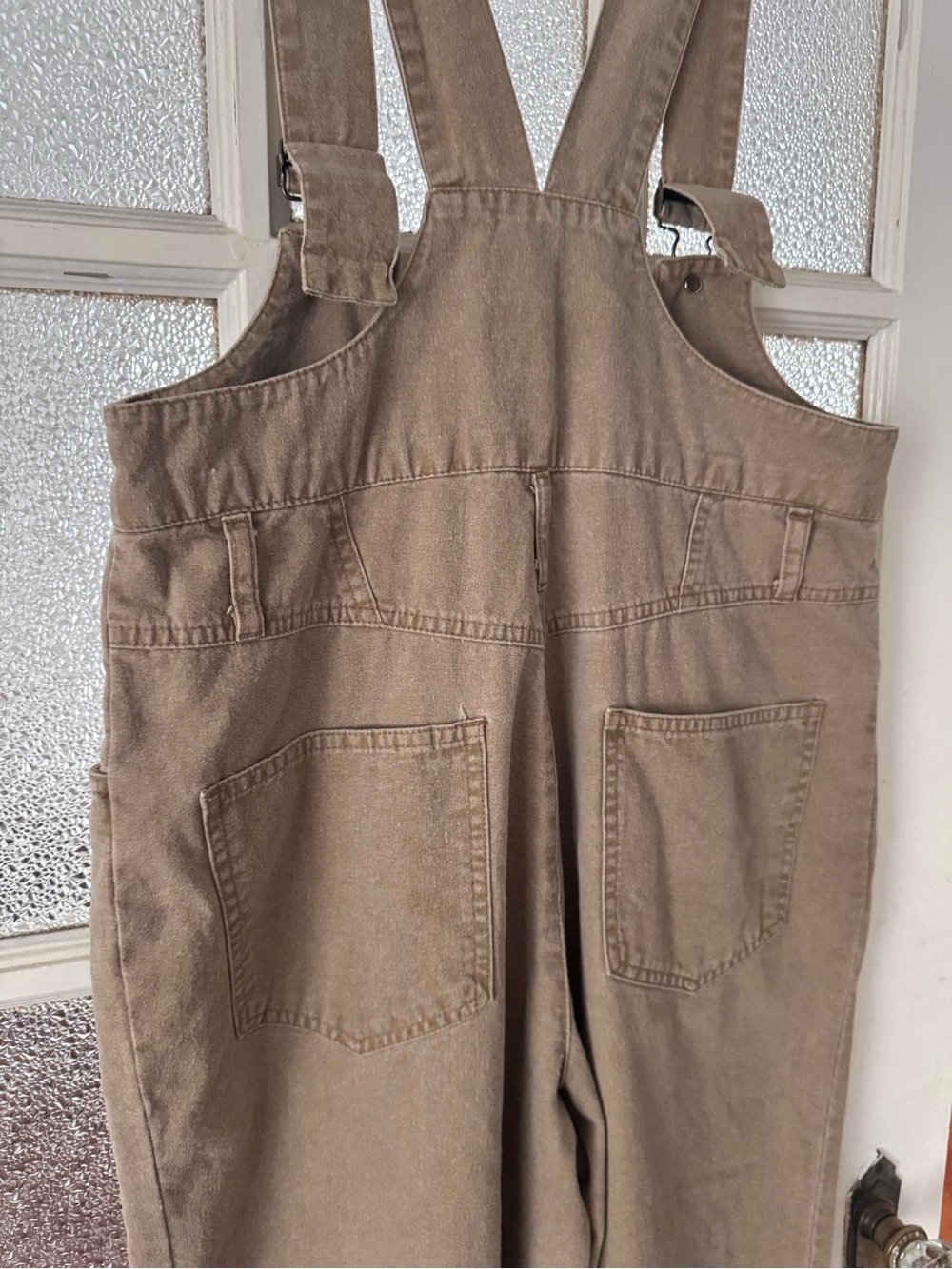 Vintage Pleated Highwaisted Overalls (khaki) - Picture 5 of 6
